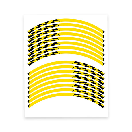 StickerBao Yellow C01B Grid Standard Edge Rim Sticker Universal Motorcycle 17 inch Wheel Stripe Decal For Ducati