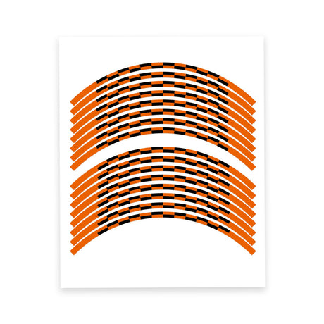 StickerBao Orange C02B Grid Standard Edge Rim Sticker Universal Motorcycle 17 inch Wheel Stripe Decal For Yamaha