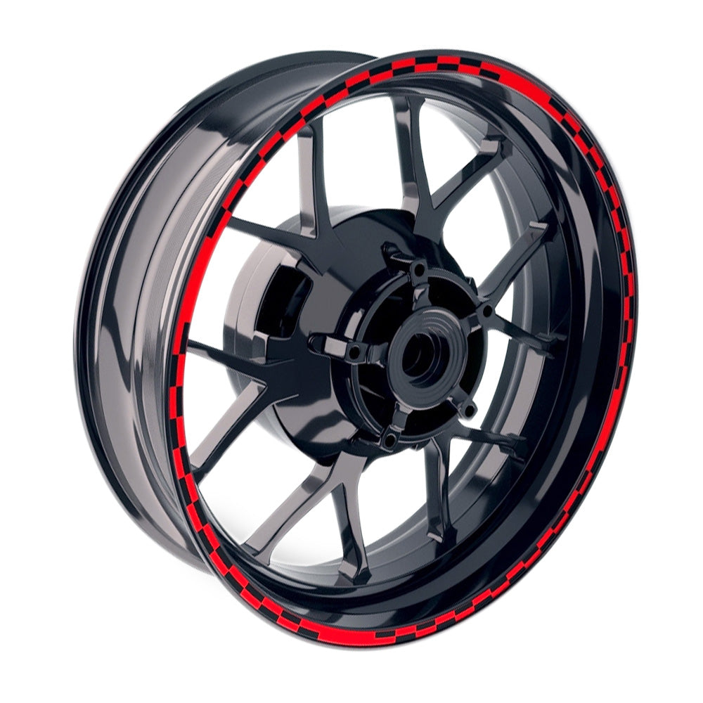 Whill Sticker StickerBao For Ducati 17 inch Check01 Black Standard Edge Rim Sticker ...
