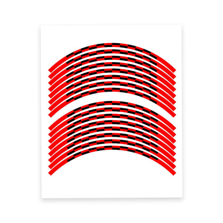 StickerBao Red 17 inch C02B Grid Standard Edge Rim Sticker Universal Motorcycle Wheel Stripe Decal For Yamaha