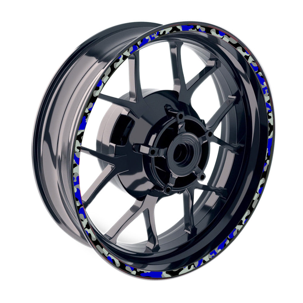 StickerBao Blue 17 inch F1B Camouflage Standard Edge Rim Sticker Universal Motorcycle Wheel Stripe Decal For Yamaha