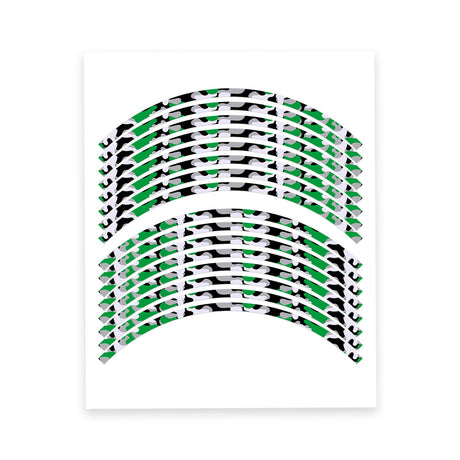 StickerBao Dark Green F1B Camouflage Standard Edge Rim Sticker Universal Motorcycle 17 inch Wheel Stripe Decal For Honda