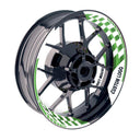 Dark Green Wheel stickers 12-19 inch Rim Wheel Stickers CA01W Customized Logo Check White 2-Piece Decal.