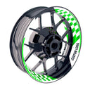 Green Wheel stickers 12-19 inch Rim Wheel Stickers CA01W Customized Logo Check White 2-Piece Decal.