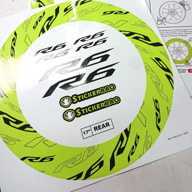 For Yamaha R6 Logo YZF R6 17 inch Rim Wheel Stickers TA001 Whole Rim Decal - StickerBao Wheel Sticker Store