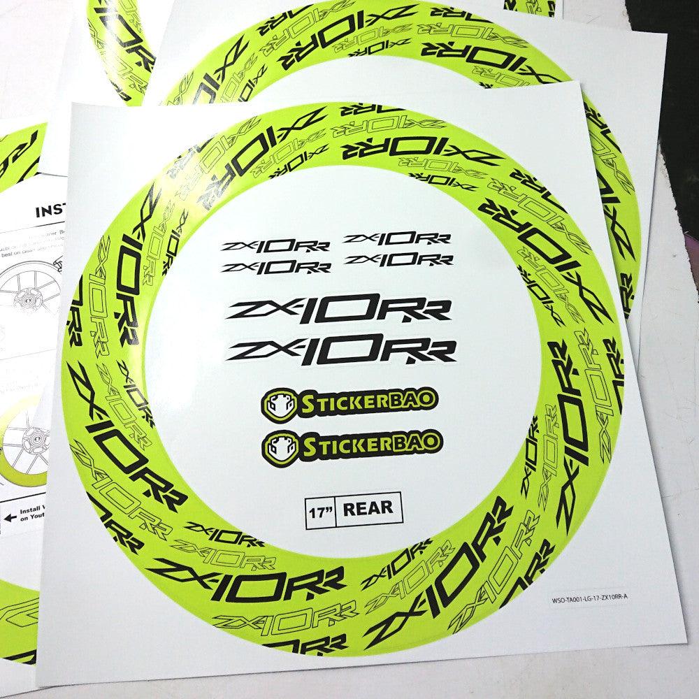 For Kawasaki ZX-10RR Logo 17 inch Rim Wheel Stickers TA001 Whole Rim Decal - StickerBao Wheel Sticker Store