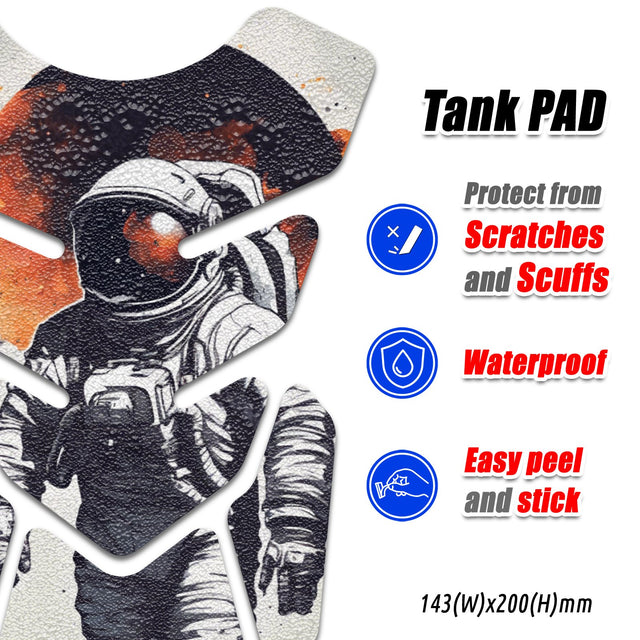 Motorcycle Tank Protectors Gas Tank Pad Shield Anti Slip Pattern Japanese Sci Fi