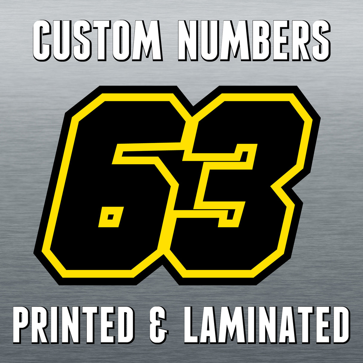[Do It Your Way] Personal Custom Race Number Plate Stickers Decals Graphics 3 pcs Commamdo - StickerBao Wheel Sticker Store