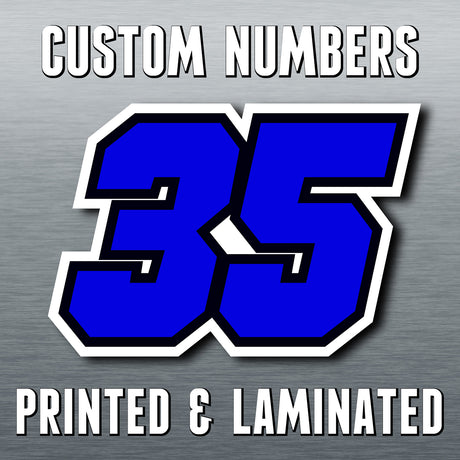 [Do It Your Way] Personal Custom Race Number Plate Stickers Decals Graphics 3 pcs Commamdo - StickerBao Wheel Sticker Store