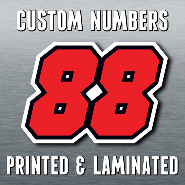 [Do It Your Way] Personal Custom Race Number Plate Stickers Decals Graphics 3 pcs Commamdo - StickerBao Wheel Sticker Store