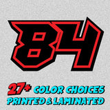 [Do It Your Way] Personal Custom Race Number Plate Stickers Decals Graphics 3 pcs Jersey Sharp - StickerBao Wheel Sticker Store