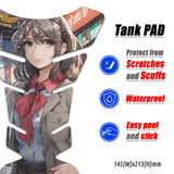 Motorcycle Tank Protectors Tank Pad Gas Anti Slip Pattern Fish Bone Abstract Anime
