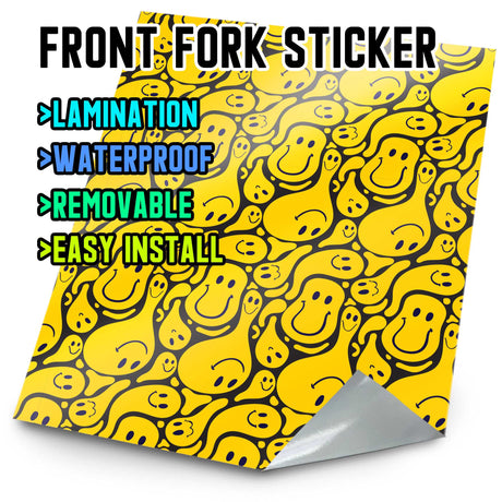 MX Drit Bike Front Fork Wrap Sticker Protection For Honda Yamaha Kawaski Suzuki [TT01 Smiley] - StickerBao Wheel Sticker Store