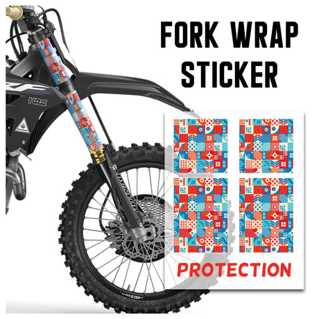 MX Drit Bike Front Fork Wrap Sticker Protection For Honda Yamaha Kawaski Suzuki [TT02 Mosaic] - StickerBao Wheel Sticker Store