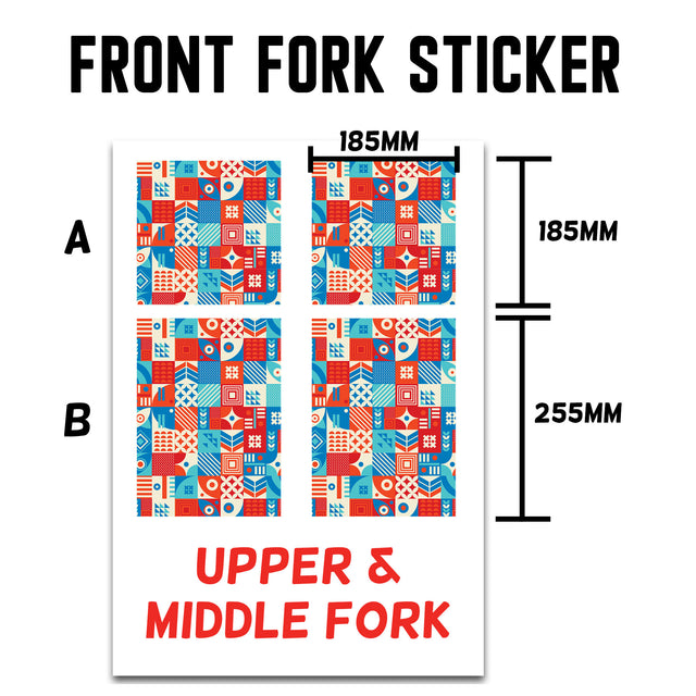 MX Drit Bike Front Fork Wrap Sticker Protection For Honda Yamaha Kawaski Suzuki [TT02 Mosaic] - StickerBao Wheel Sticker Store