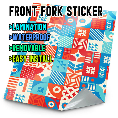 MX Drit Bike Front Fork Wrap Sticker Protection For Honda Yamaha Kawaski Suzuki [TT02 Mosaic] - StickerBao Wheel Sticker Store