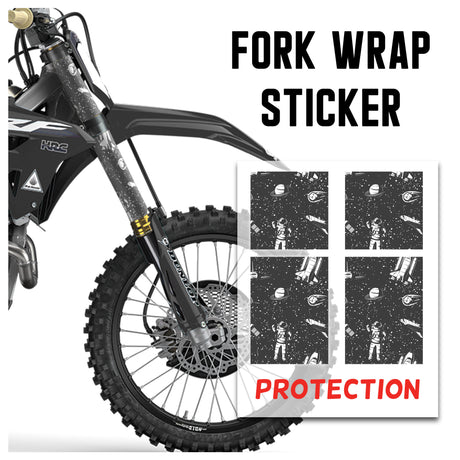 MX Drit Bike Front Fork Wrap Sticker Protection For Honda Yamaha Kawaski Suzuki [TT03 Space] - StickerBao Wheel Sticker Store