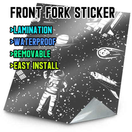 MX Drit Bike Front Fork Wrap Sticker Protection For Honda Yamaha Kawaski Suzuki [TT03 Space] - StickerBao Wheel Sticker Store