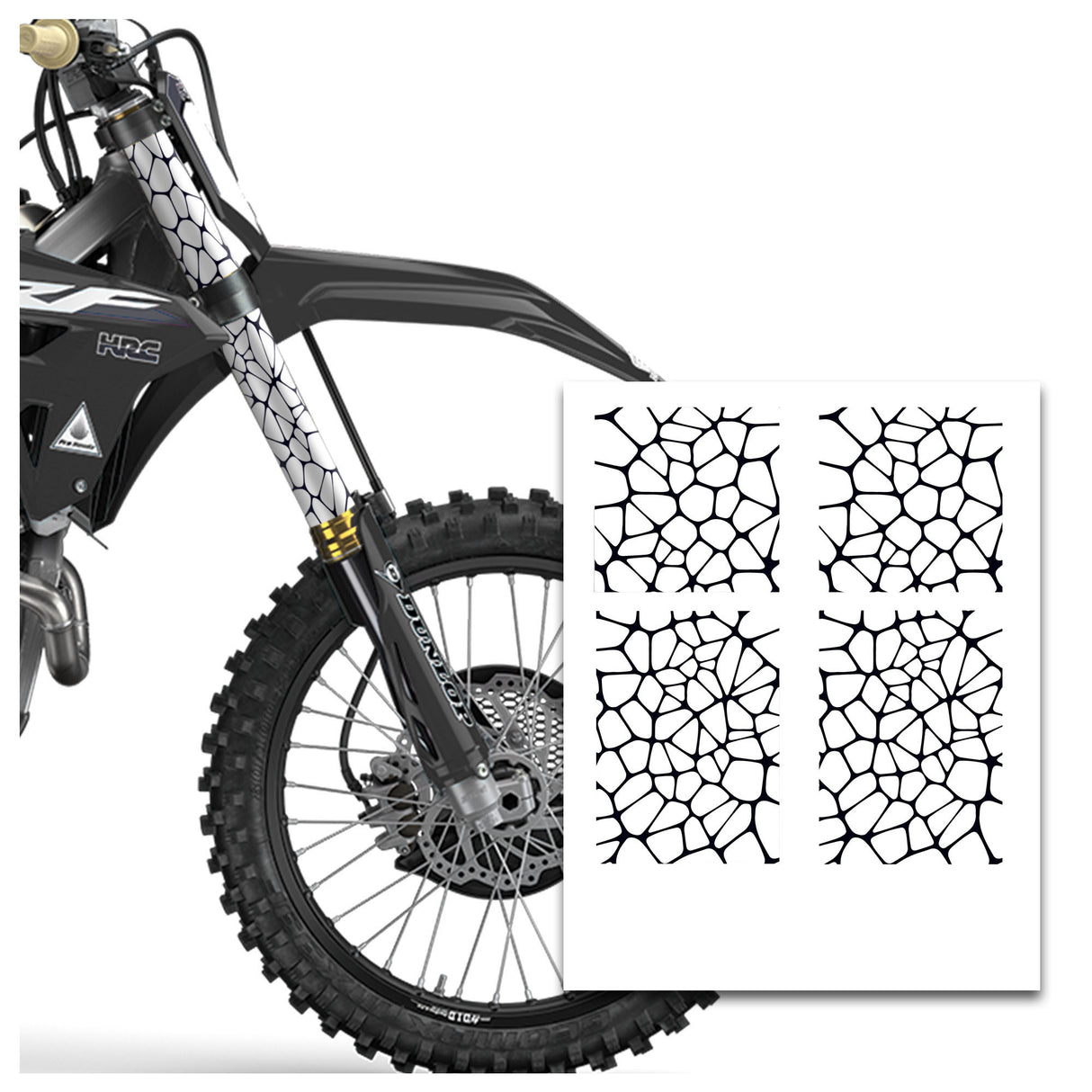 MX Drit Bike Front Fork Wrap Sticker Protection For Honda Yamaha Kawaski Suzuki [TT07 Split] - StickerBao Wheel Sticker Store