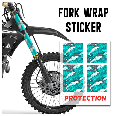 MX Drit Bike Front Fork Wrap Sticker Protection For Honda Yamaha Kawaski Suzuki [TT08 Dolphin] - StickerBao Wheel Sticker Store