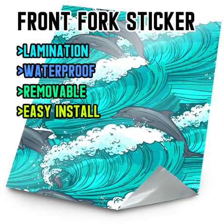 MX Drit Bike Front Fork Wrap Sticker Protection For Honda Yamaha Kawaski Suzuki [TT08 Dolphin] - StickerBao Wheel Sticker Store