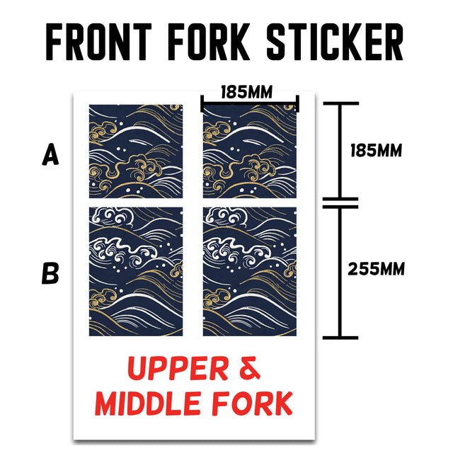 MX Drit Bike Front Fork Wrap Sticker Protection For Honda Yamaha Kawaski Suzuki [TT09 Wave] - StickerBao Wheel Sticker Store