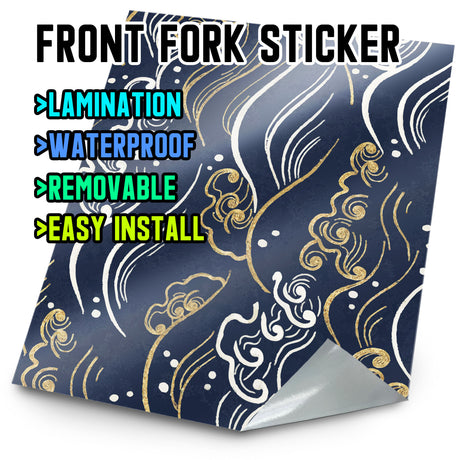 MX Drit Bike Front Fork Wrap Sticker Protection For Honda Yamaha Kawaski Suzuki [TT10 Japanese Wave] - StickerBao Wheel Sticker Store