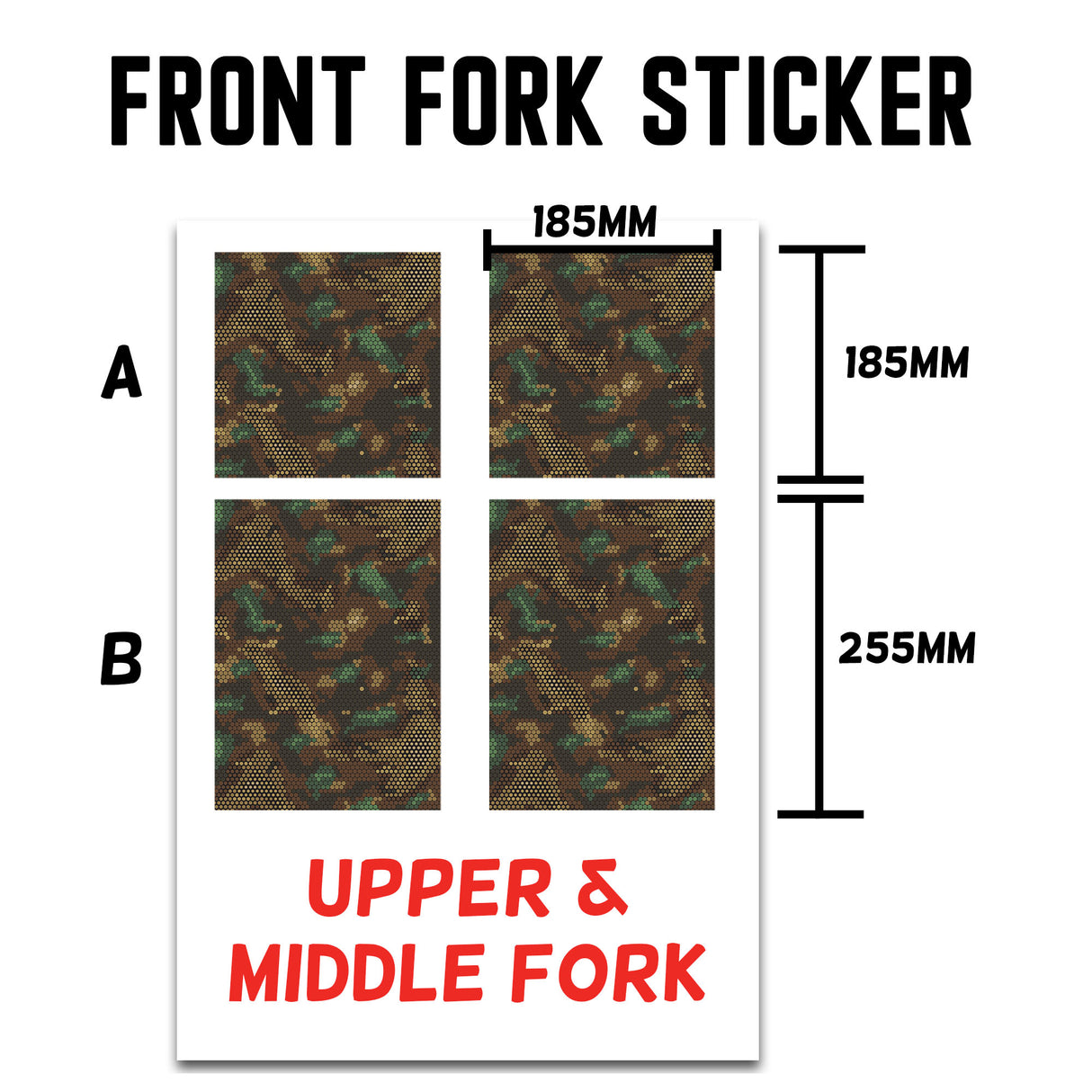 MX Drit Bike Front Fork Wrap Sticker Protection For Honda Yamaha Kawaski Suzuki [TT11 Camouflage] - StickerBao Wheel Sticker Store