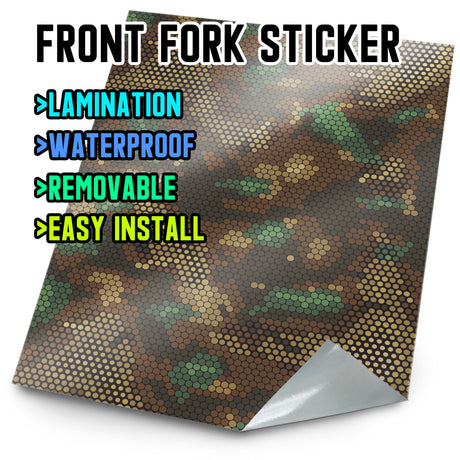 MX Drit Bike Front Fork Wrap Sticker Protection For Honda Yamaha Kawaski Suzuki [TT11 Camouflage] - StickerBao Wheel Sticker Store