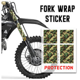 MX Drit Bike Front Fork Wrap Sticker Protection For Honda Yamaha Kawaski Suzuki [TT12 Camo] - StickerBao Wheel Sticker Store