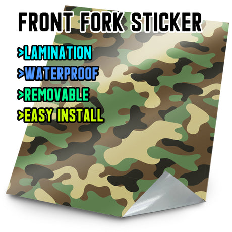 MX Drit Bike Front Fork Wrap Sticker Protection For Honda Yamaha Kawaski Suzuki [TT12 Camo] - StickerBao Wheel Sticker Store