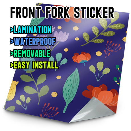MX Drit Bike Front Fork Wrap Sticker Protection For Honda Yamaha Kawaski Suzuki [TT13 Flower] - StickerBao Wheel Sticker Store