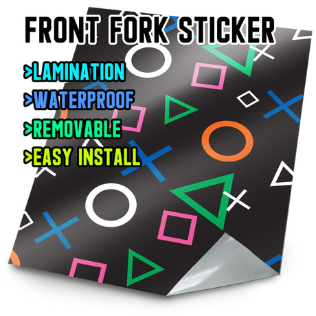 MX Drit Bike Front Fork Wrap Sticker Protection For Honda Yamaha Kawaski Suzuki [TT14 Gamepad] - StickerBao Wheel Sticker Store