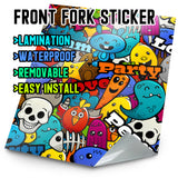 MX Drit Bike Front Fork Wrap Sticker Protection For Honda Yamaha Kawaski Suzuki [TT15 CartoonťFace] - StickerBao Wheel Sticker Store