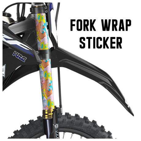 MX Drit Bike Front Fork Wrap Sticker Protection For Honda Yamaha Kawaski Suzuki [TT16 Doodle] - StickerBao Wheel Sticker Store