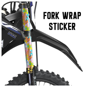 MX Drit Bike Front Fork Wrap Sticker Protection For Honda Yamaha Kawaski Suzuki [TT16 Doodle] - StickerBao Wheel Sticker Store