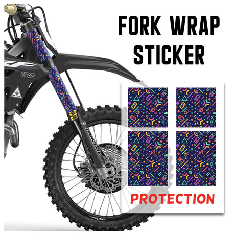 MX Drit Bike Front Fork Wrap Sticker Protection For Honda Yamaha Kawaski Suzuki [TT17 Geometric] - StickerBao Wheel Sticker Store