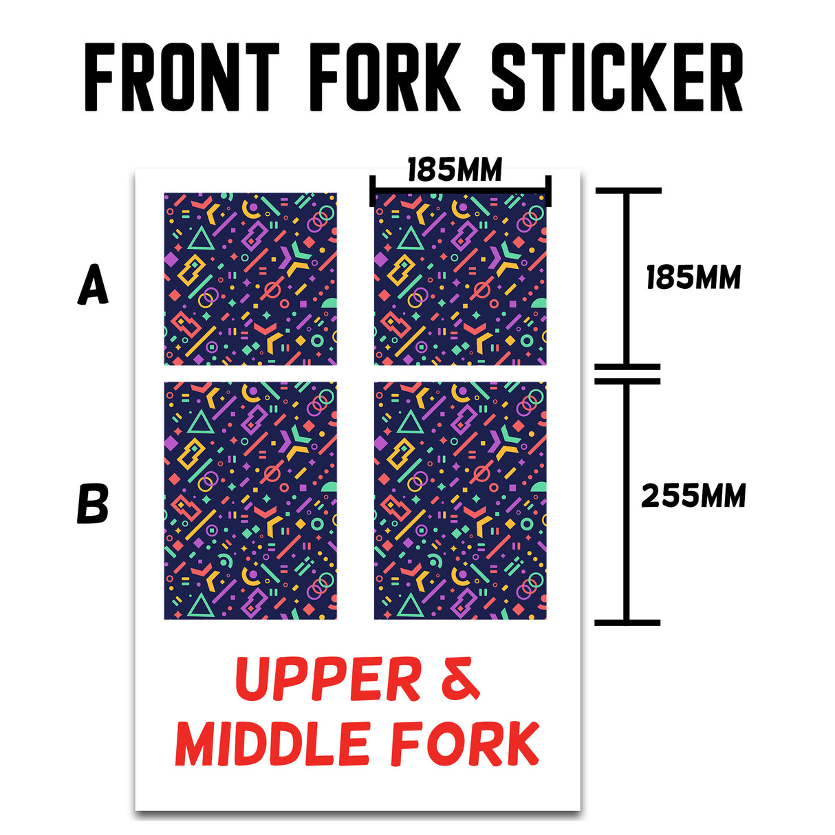 MX Drit Bike Front Fork Wrap Sticker Protection For Honda Yamaha Kawaski Suzuki [TT17 Geometric] - StickerBao Wheel Sticker Store