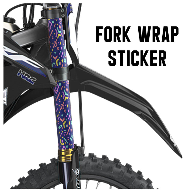 MX Drit Bike Front Fork Wrap Sticker Protection For Honda Yamaha Kawaski Suzuki [TT17 Geometric] - StickerBao Wheel Sticker Store