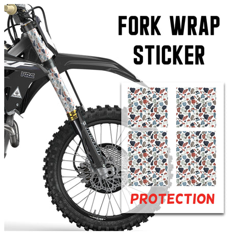 MX Drit Bike Front Fork Wrap Sticker Protection For Honda Yamaha Kawaski Suzuki [TT19 Stone] - StickerBao Wheel Sticker Store