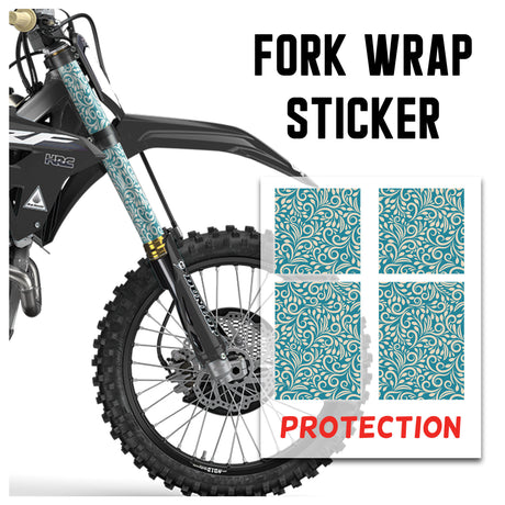 MX Drit Bike Front Fork Wrap Sticker Protection For Honda Yamaha Kawaski Suzuki [TT20 Floral Swirl] - StickerBao Wheel Sticker Store