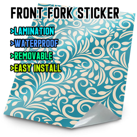 MX Drit Bike Front Fork Wrap Sticker Protection For Honda Yamaha Kawaski Suzuki [TT20 Floral Swirl] - StickerBao Wheel Sticker Store
