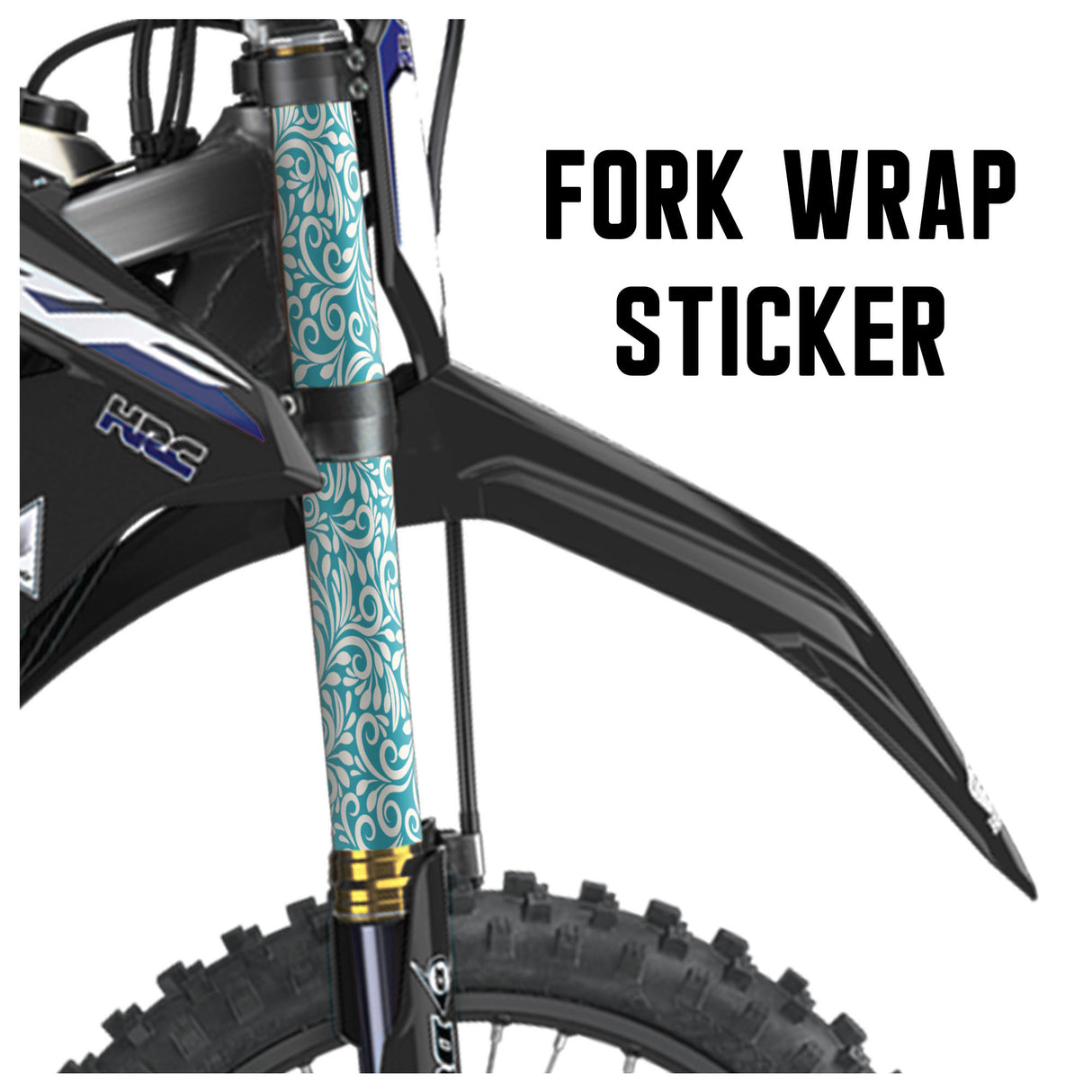 MX Drit Bike Front Fork Wrap Sticker Protection For Honda Yamaha Kawaski Suzuki [TT20 FloralťSwirl] - StickerBao Wheel Sticker Store