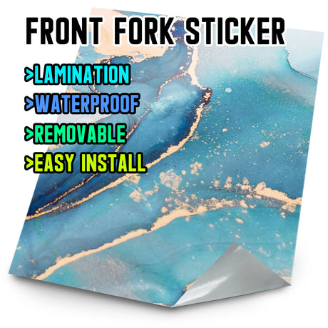 MX Drit Bike Front Fork Wrap Sticker Protection For Honda Yamaha Kawaski Suzuki [TT22 Marble] - StickerBao Wheel Sticker Store