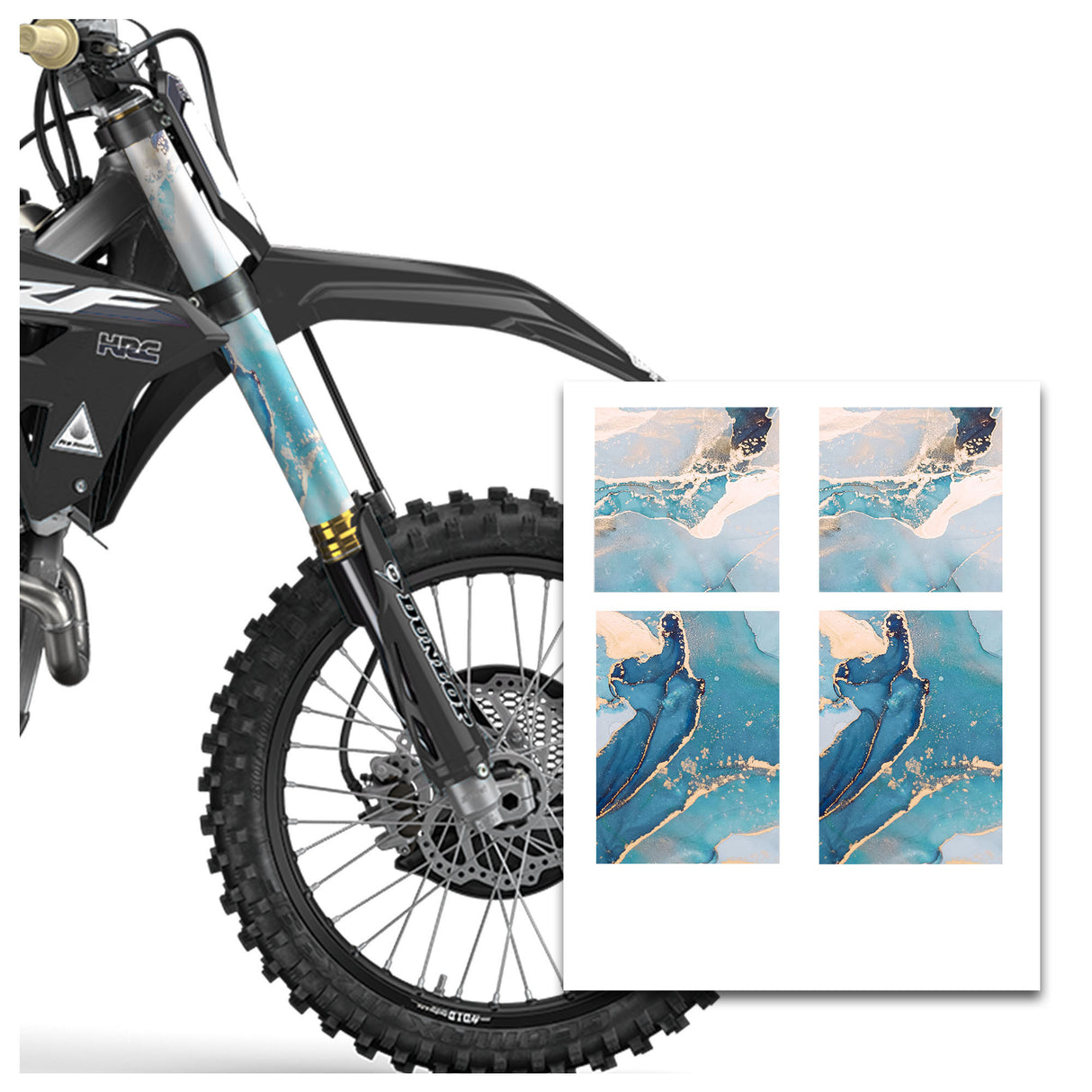 MX Drit Bike Front Fork Wrap Sticker Protection For Honda Yamaha
