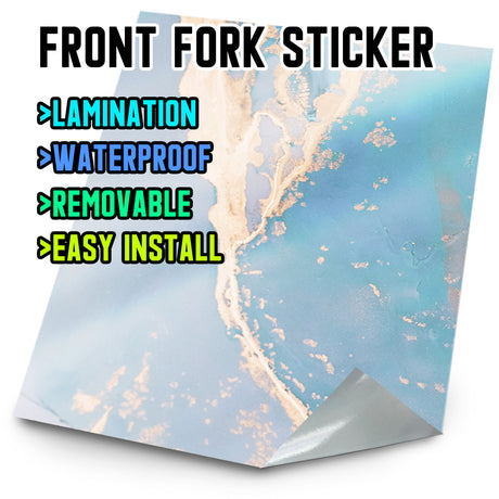 MX Drit Bike Front Fork Wrap Sticker Protection For Honda Yamaha Kawaski Suzuki [TT23 Marmo] - StickerBao Wheel Sticker Store