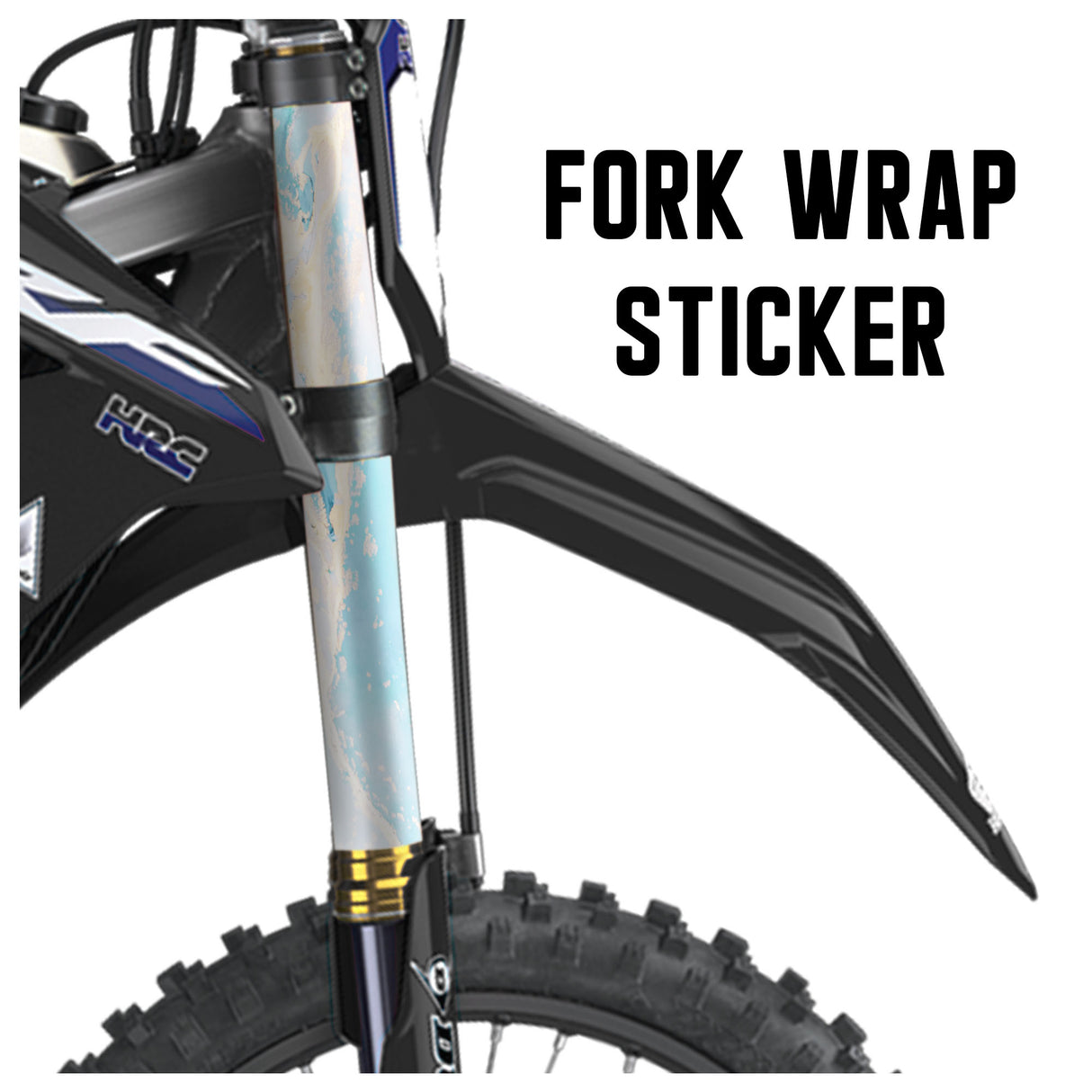 MX Drit Bike Front Fork Wrap Sticker Protection For Honda Yamaha Kawaski Suzuki [TT23 Marmo] - StickerBao Wheel Sticker Store