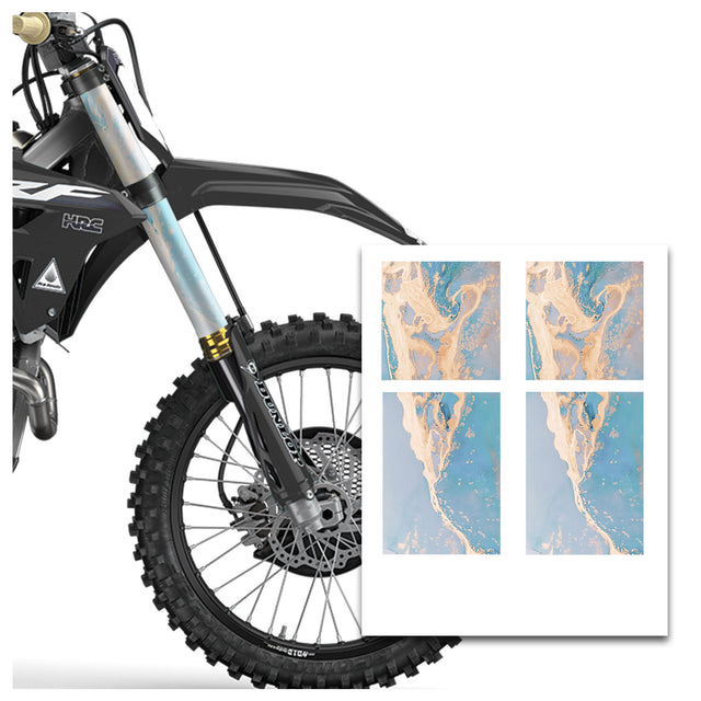 MX Drit Bike Front Fork Wrap Sticker Protection For Honda Yamaha Kawaski Suzuki [TT23 Marmo] - StickerBao Wheel Sticker Store