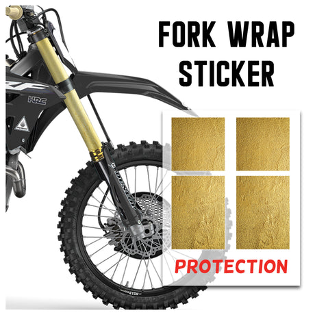 MX Drit Bike Front Fork Wrap Sticker Protection For Honda Yamaha Kawaski Suzuki [TT26 Gold Metal] - StickerBao Wheel Sticker Store