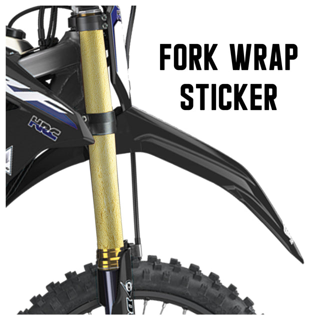 MX Drit Bike Front Fork Wrap Sticker Protection For Honda Yamaha Kawaski Suzuki [TT26 Gold Metal] - StickerBao Wheel Sticker Store